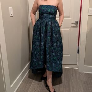 Cynthia Rowley Woodland Strapless Dress With Pockets